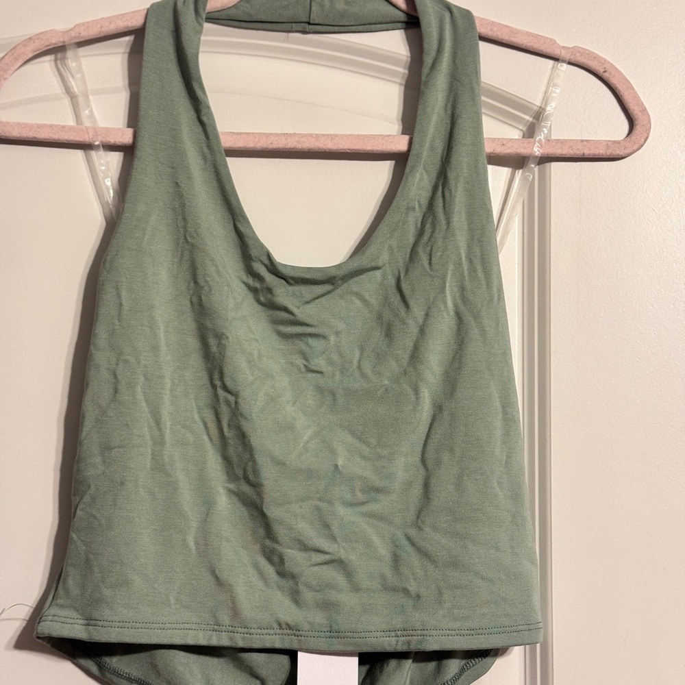 Cute Green Halter Neck Top